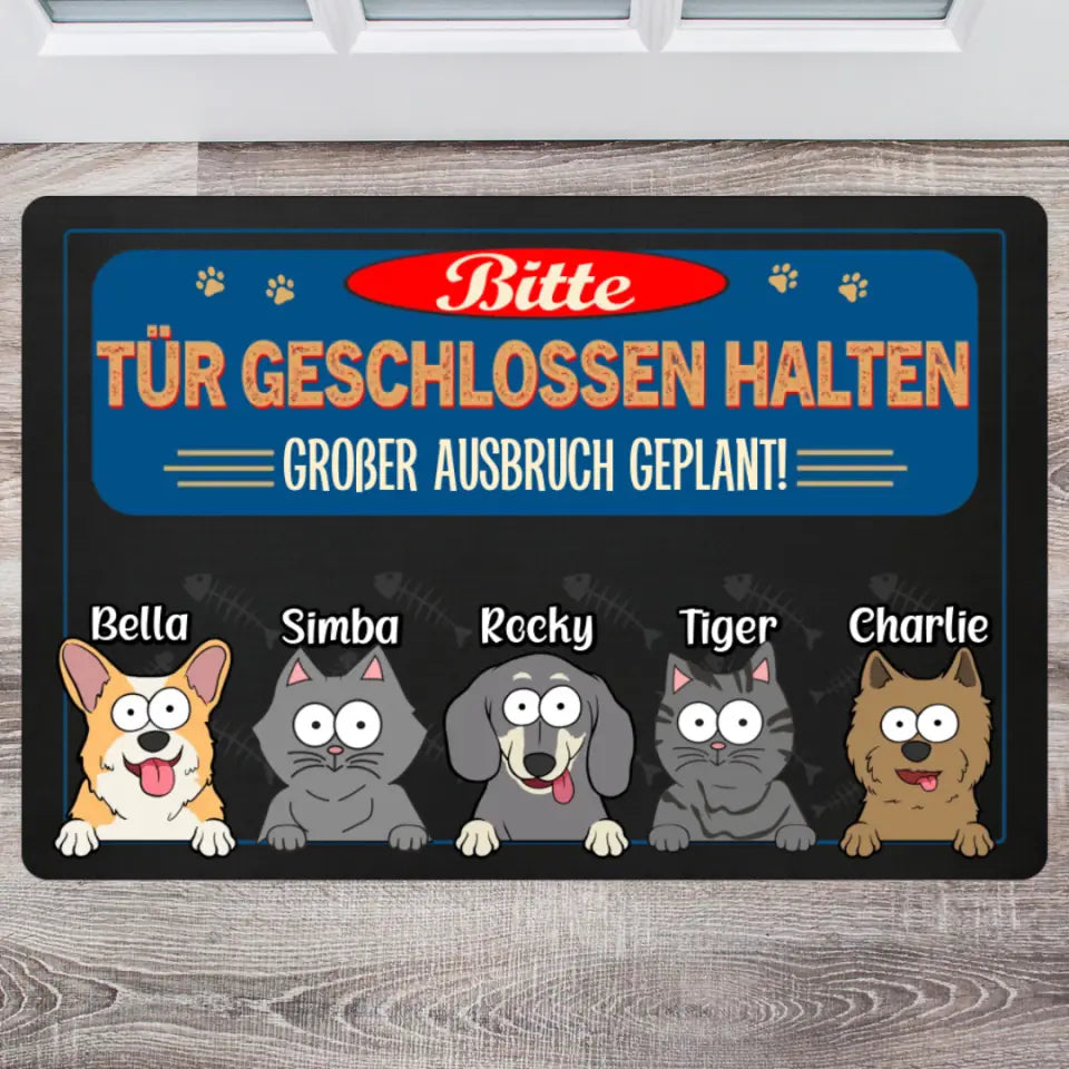 Haustiere planen Ausbruch - Individuelle Fußmatte
