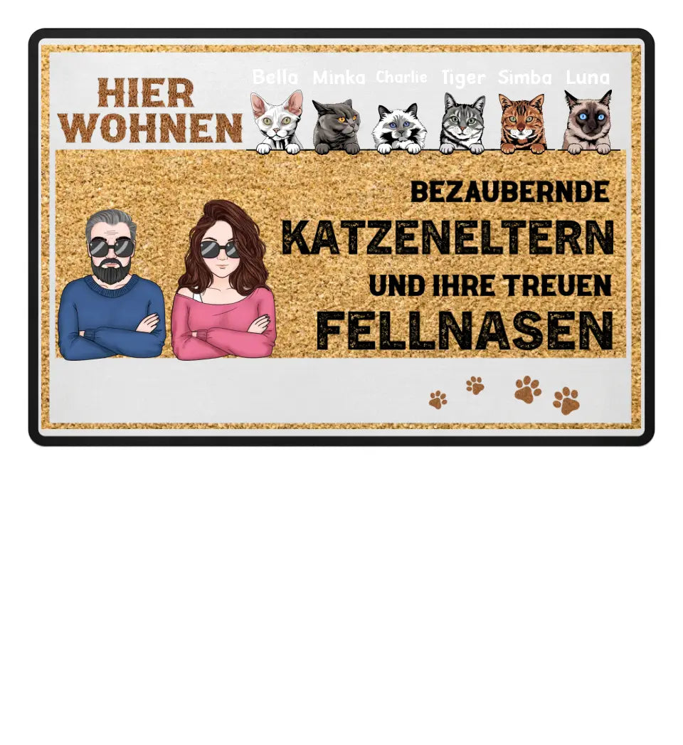 Individuelle Katzeneltern Fußmatte