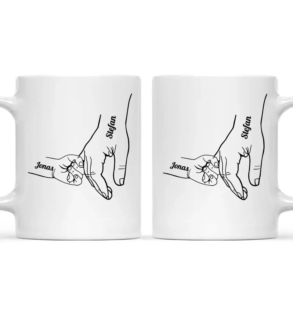 Vater Kinderhände - Individuelle Tasse