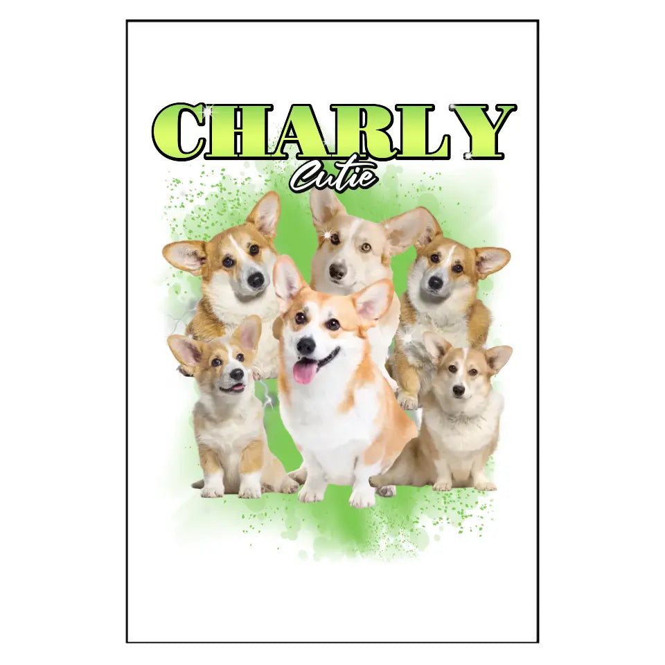 90er Vintage Hunde Foto - Individuelles Poster