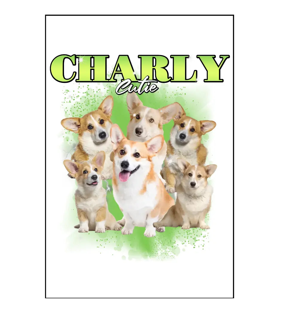 90er Vintage Hunde Foto - Individuelles Poster