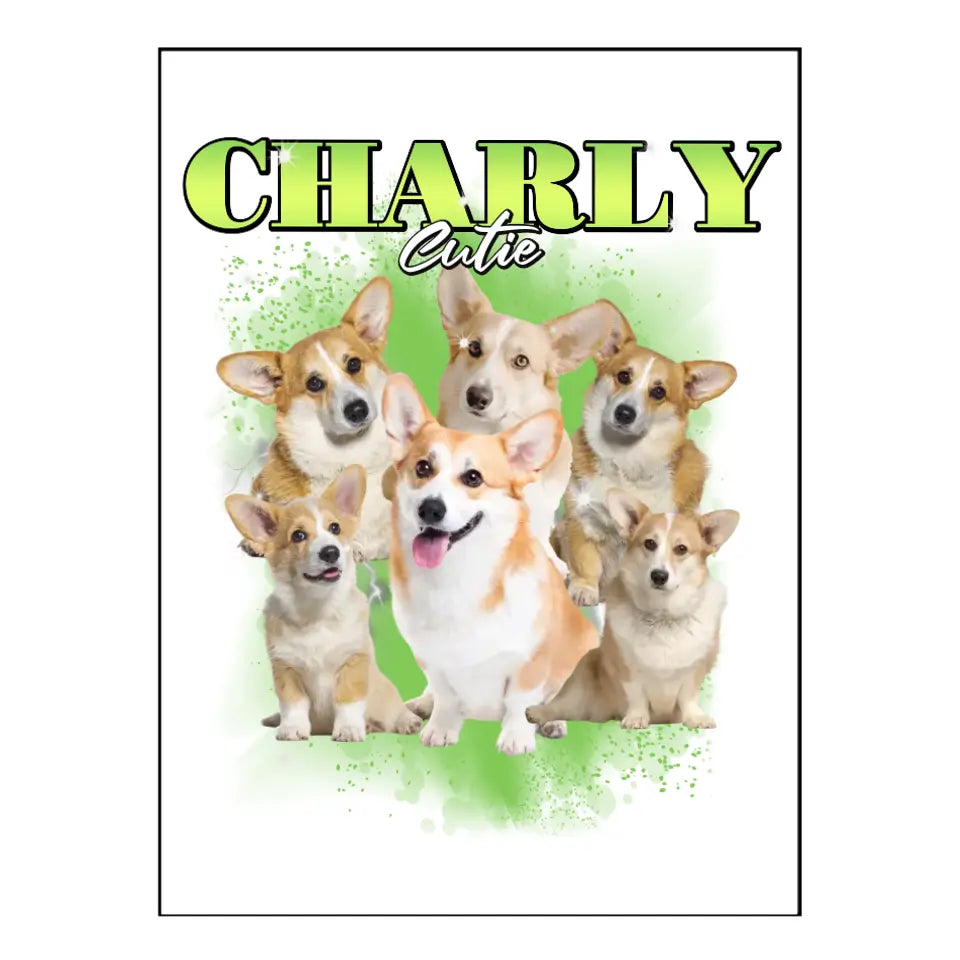 90er Vintage Hunde Foto - Individuelles Poster