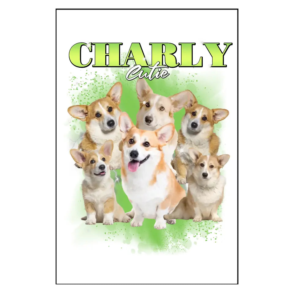 90er Vintage Hunde Foto - Individuelles Poster