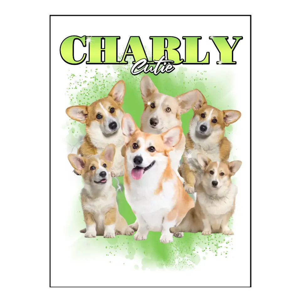 90er Vintage Hunde Foto - Individuelles Poster