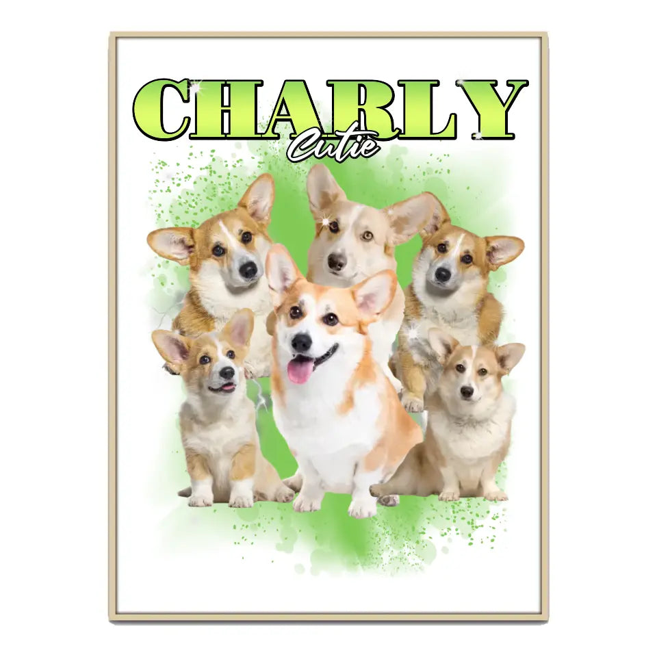 90er Vintage Hunde Foto - Individuelles Poster