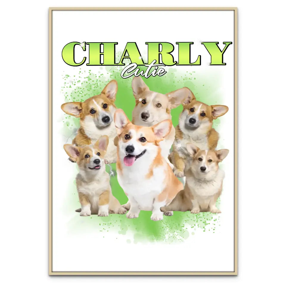 90er Vintage Hunde Foto - Individuelles Poster
