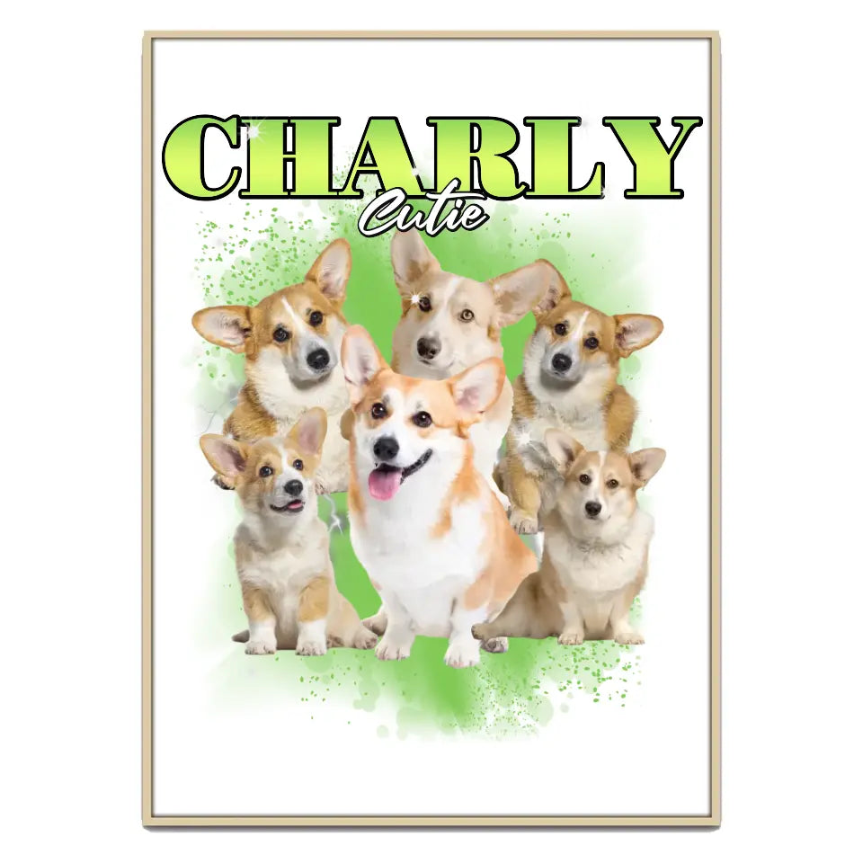 90er Vintage Hunde Foto - Individuelles Poster
