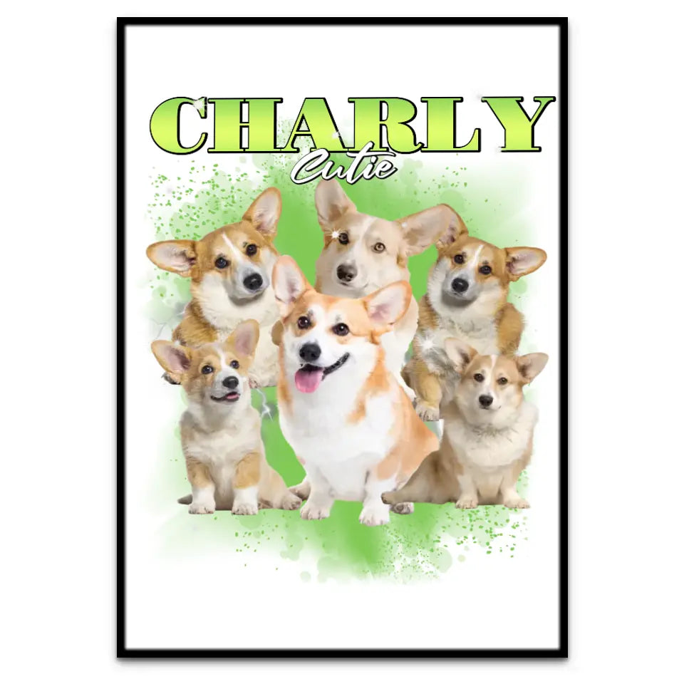 90er Vintage Hunde Foto - Individuelles Poster