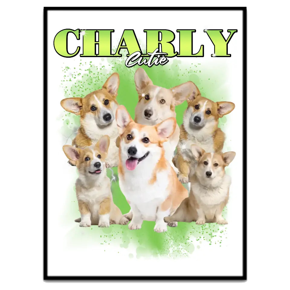 90er Vintage Hunde Foto - Individuelles Poster