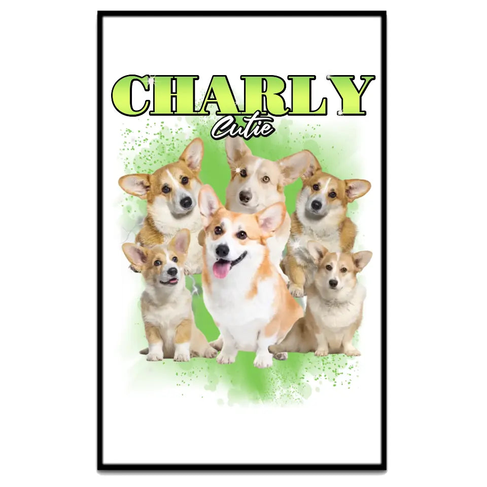 90er Vintage Hunde Foto - Individuelles Poster