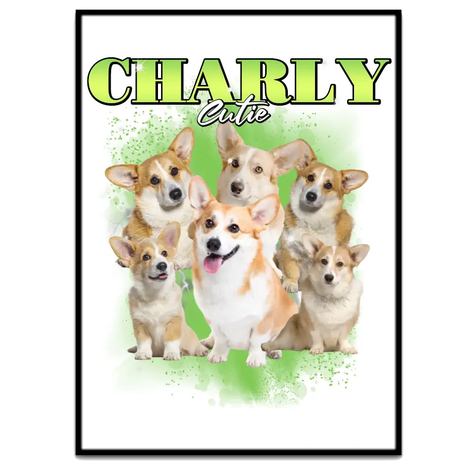 90er Vintage Hunde Foto - Individuelles Poster