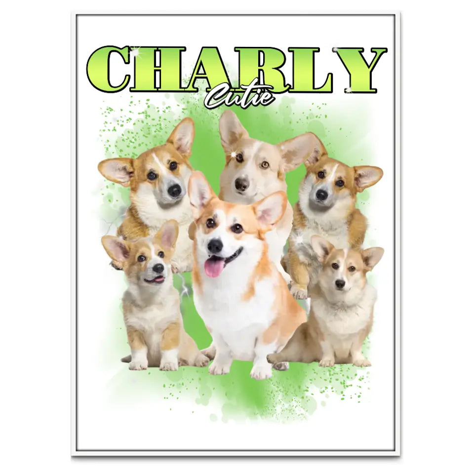 90er Vintage Hunde Foto - Individuelles Poster