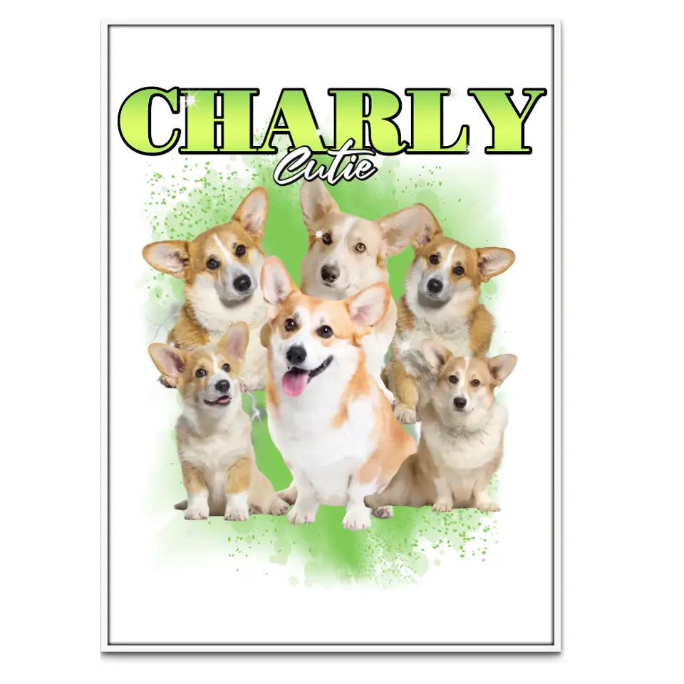 90er Vintage Hunde Foto - Individuelles Poster