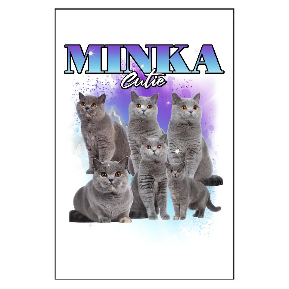 90er Vintage Katzen Foto - Individuelles Poster