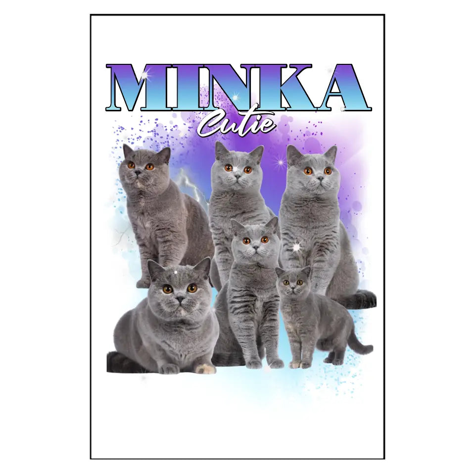 90er Vintage Katzen Foto - Individuelles Poster