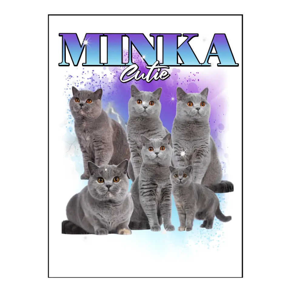 90er Vintage Katzen Foto - Individuelles Poster