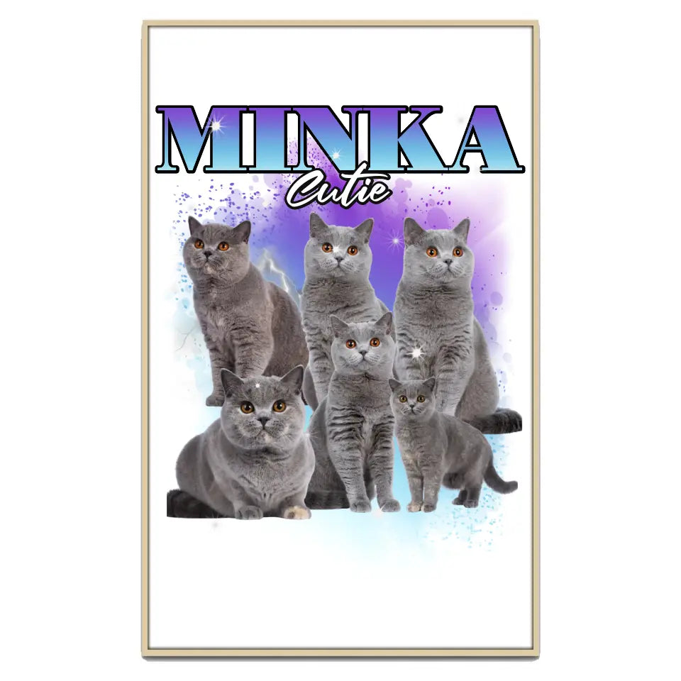 90er Vintage Katzen Foto - Individuelles Poster