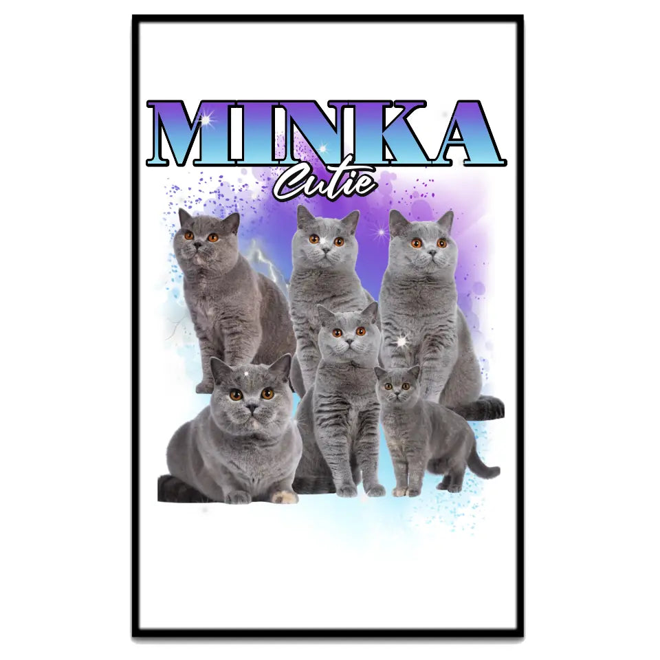 90er Vintage Katzen Foto - Individuelles Poster