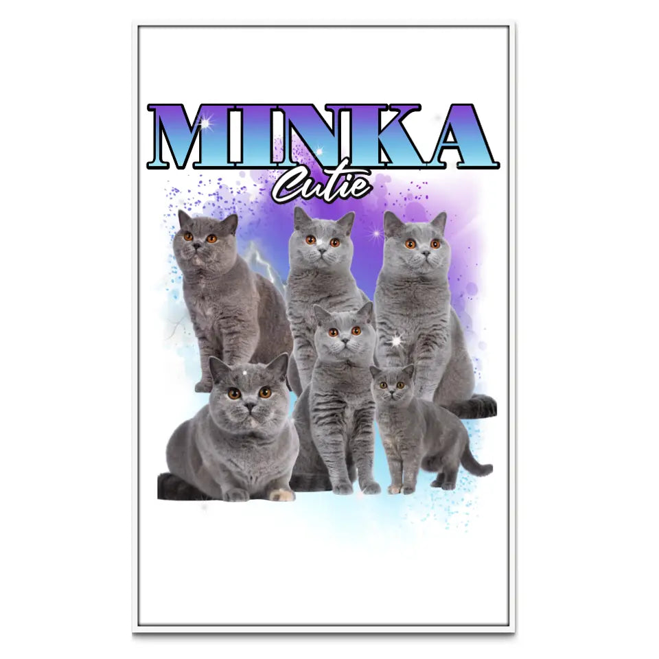 90er Vintage Katzen Foto - Individuelles Poster