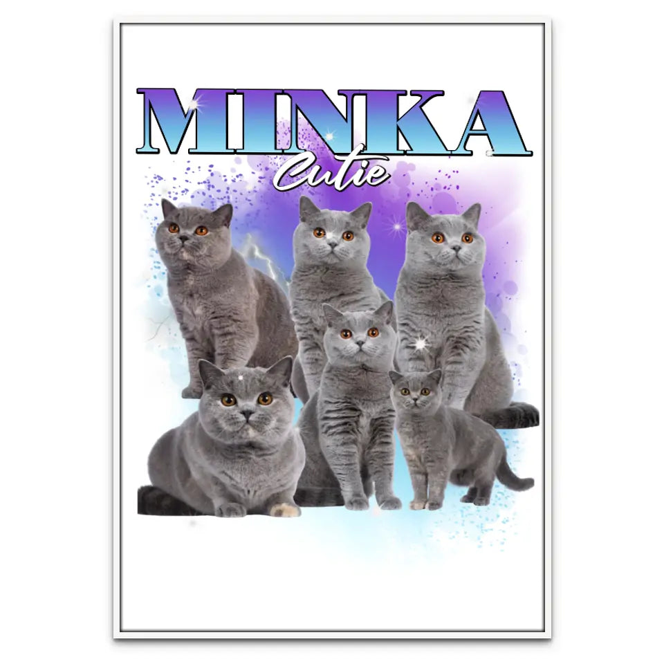 90er Vintage Katzen Foto - Individuelles Poster
