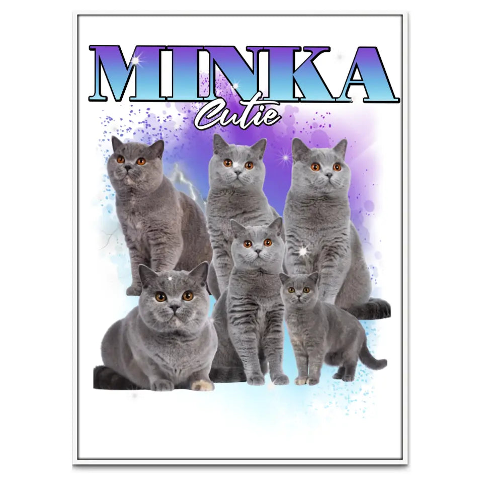 90er Vintage Katzen Foto - Individuelles Poster