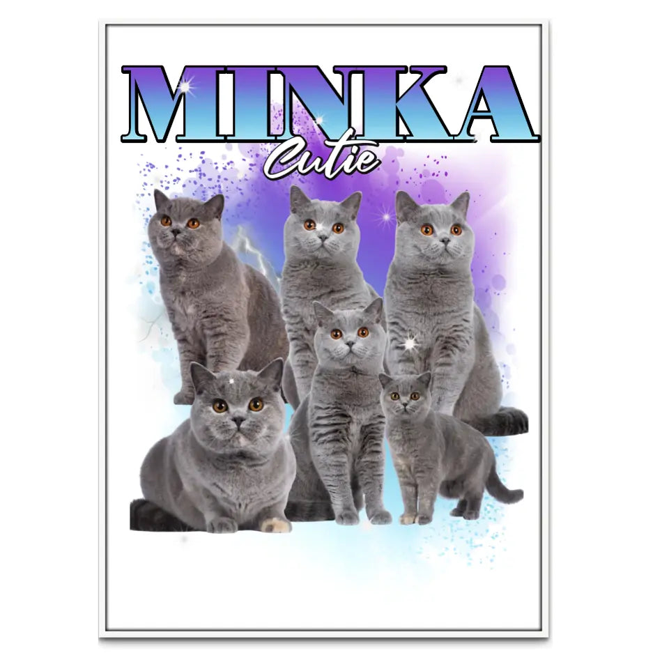 90er Vintage Katzen Foto - Individuelles Poster