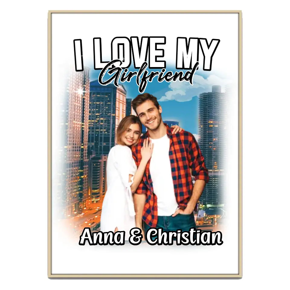 90er Retro Partner Liebe - Individuelles Poster