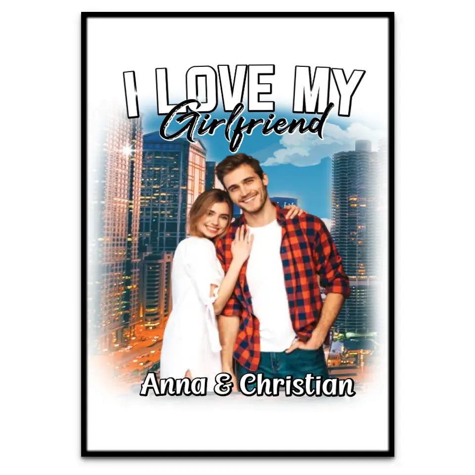 90er Retro Partner Liebe - Individuelles Poster