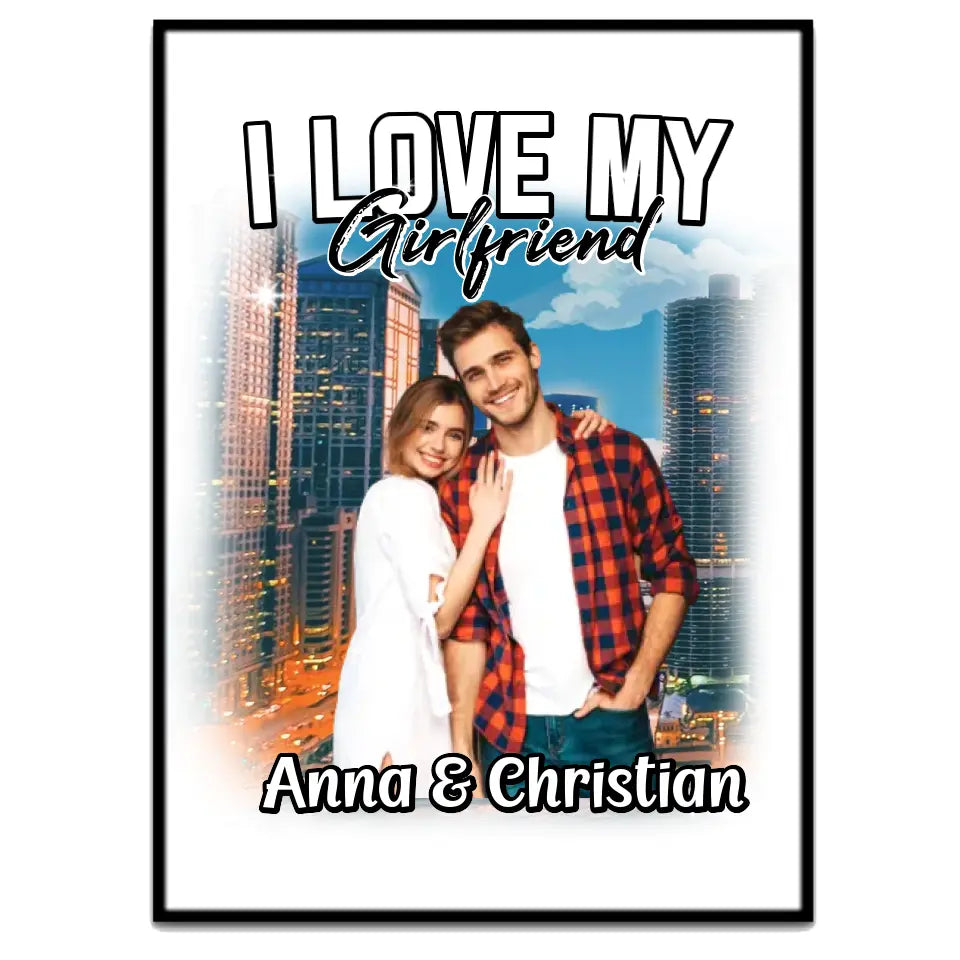 90er Retro Partner Liebe - Individuelles Poster