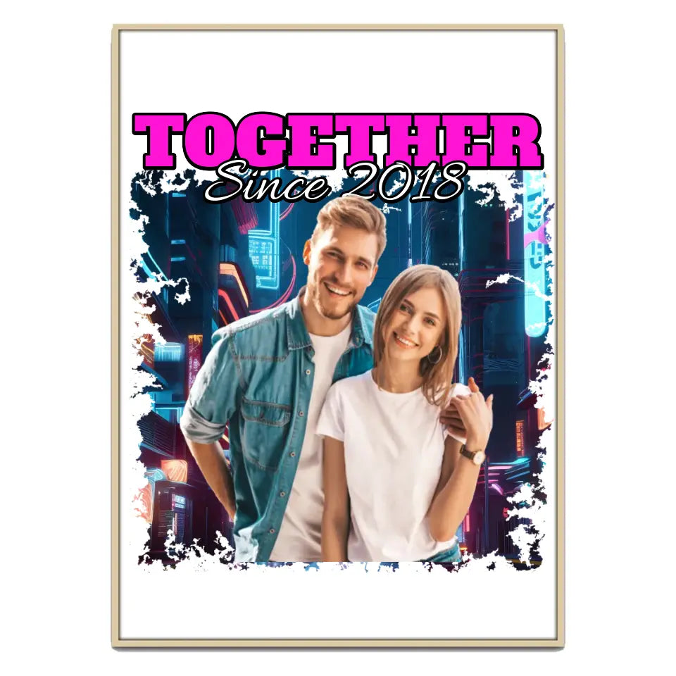90er Retro Foto für Paare - Individuelles Poster