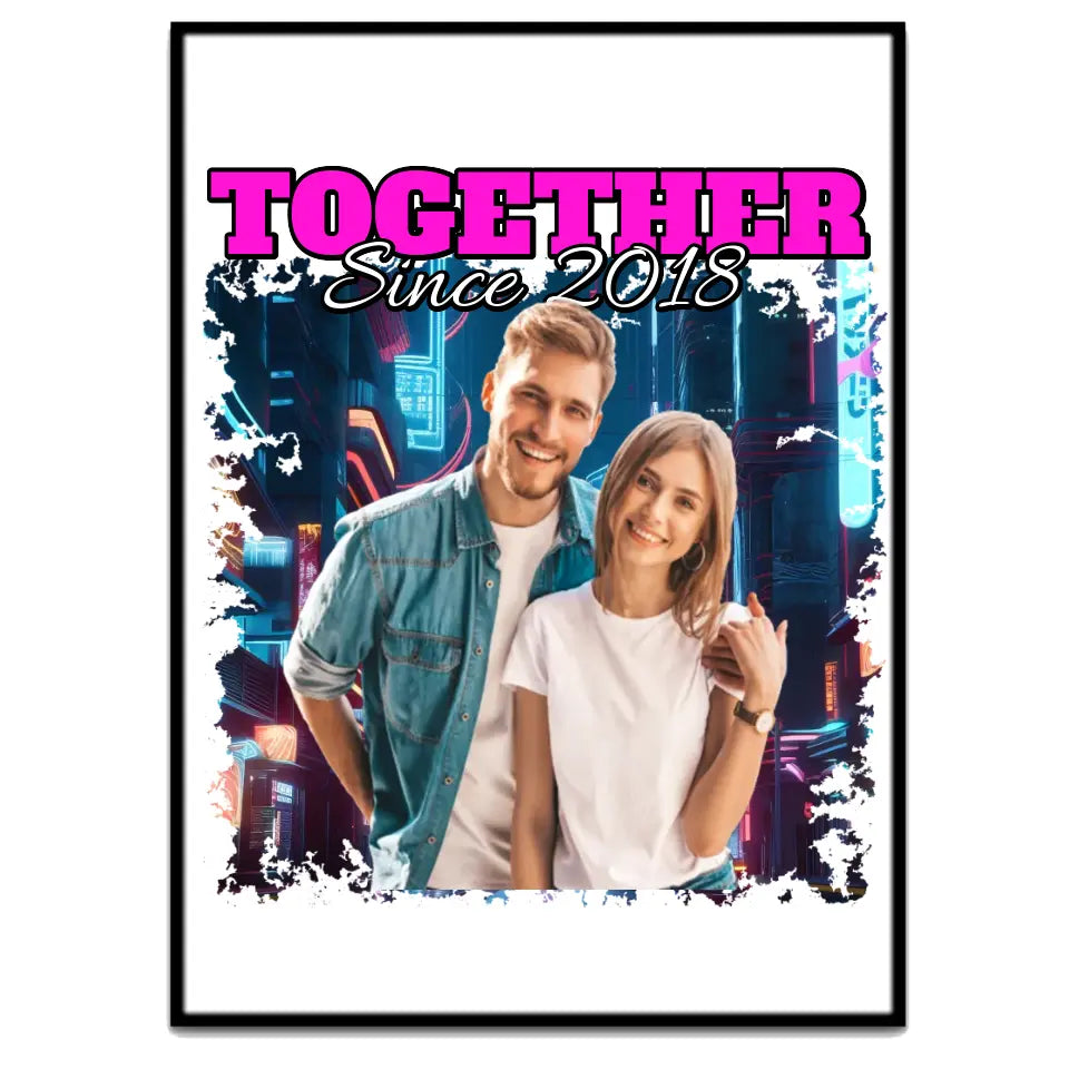 90er Retro Foto für Paare - Individuelles Poster