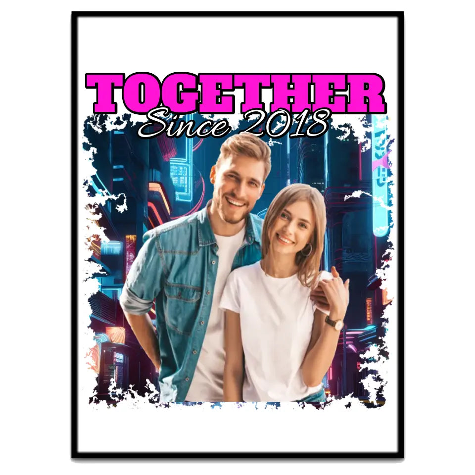 90er Retro Foto für Paare - Individuelles Poster