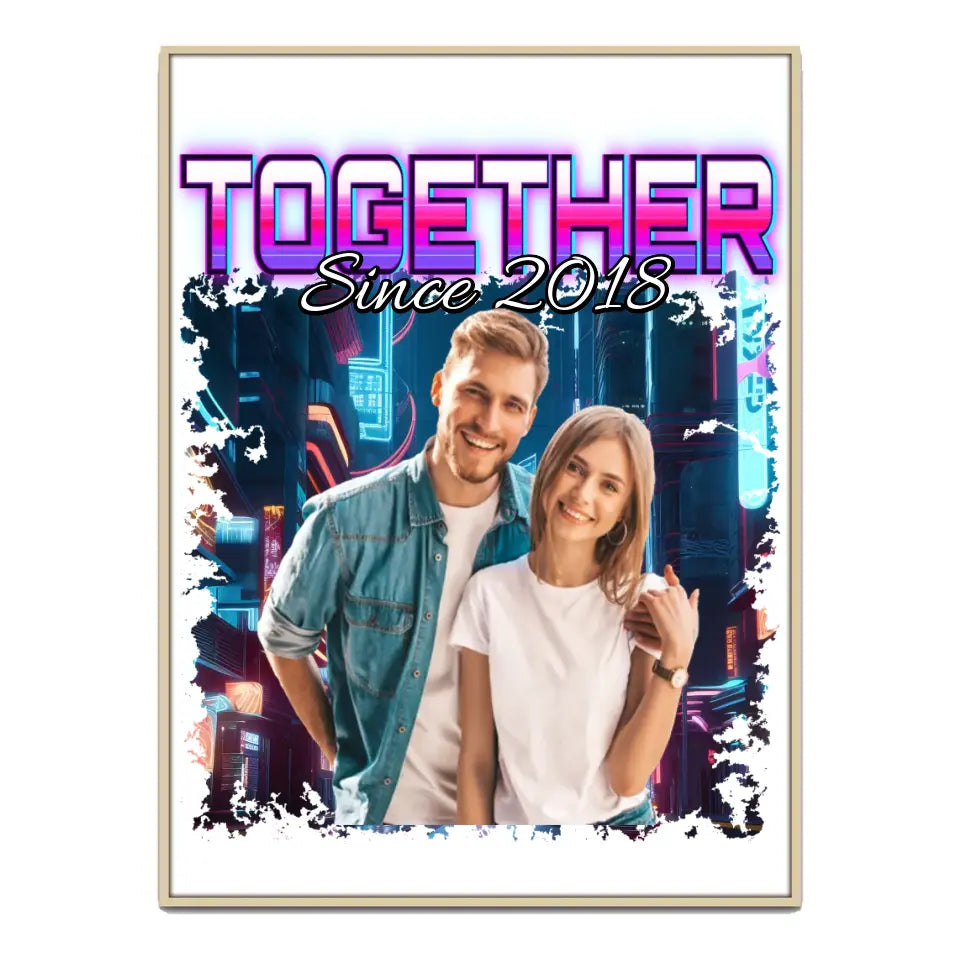90er Retro Foto für Paare - Individuelles Poster