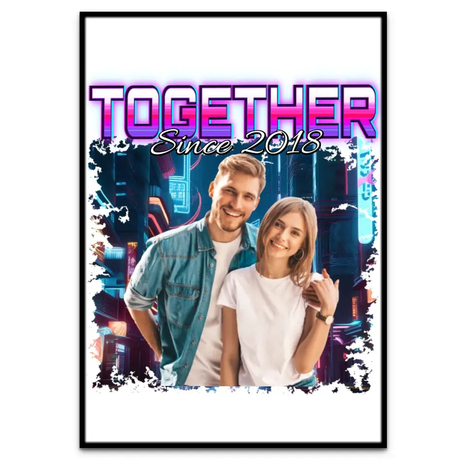90er Retro Foto für Paare - Individuelles Poster