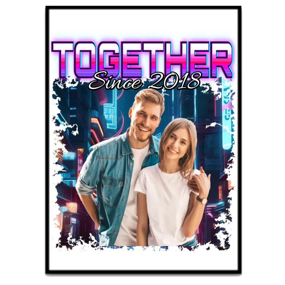 90er Retro Foto für Paare - Individuelles Poster