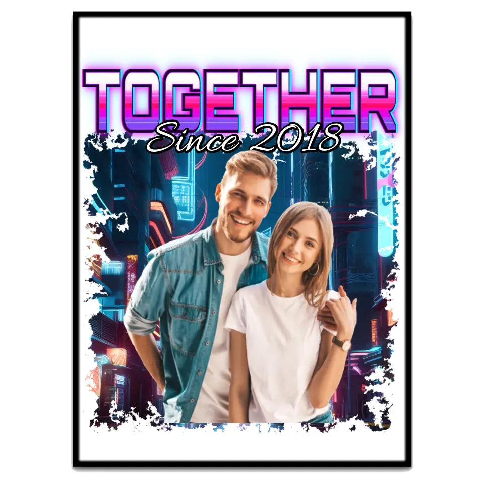 90er Retro Foto für Paare - Individuelles Poster