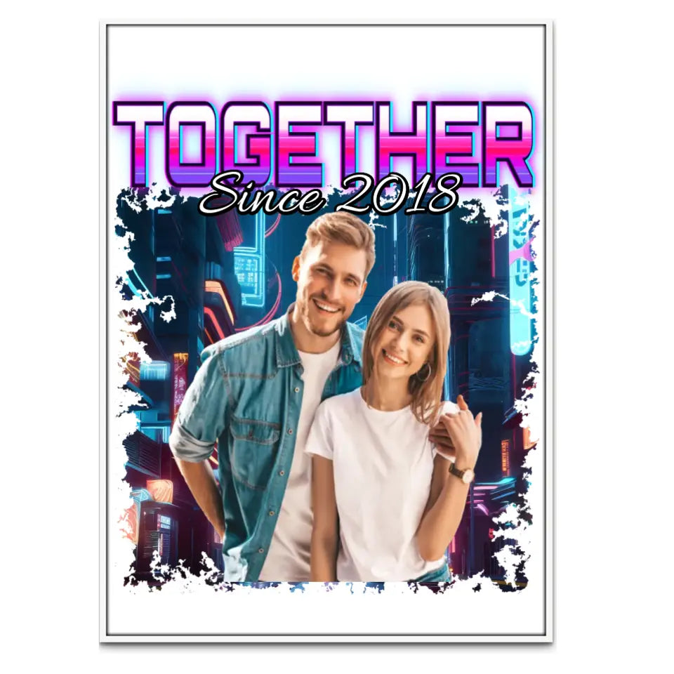 90er Retro Foto für Paare - Individuelles Poster