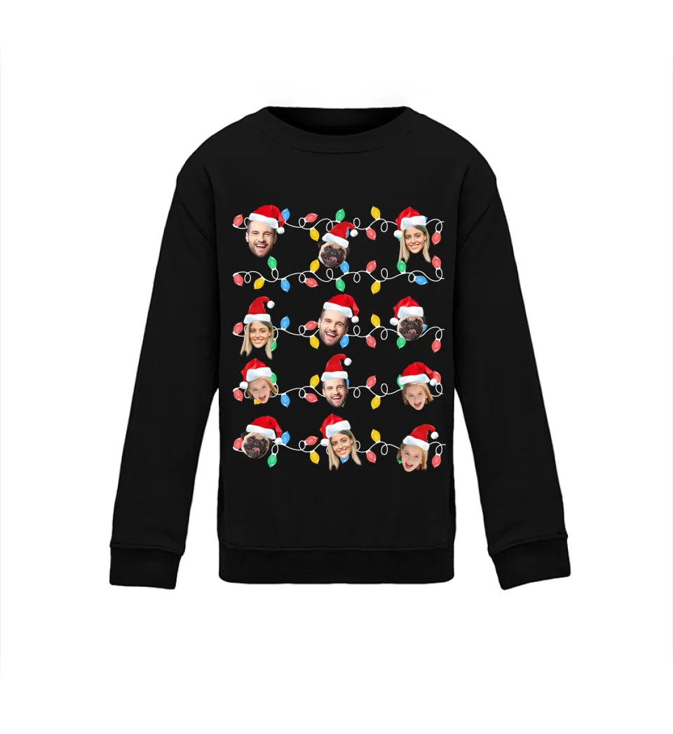 Gesichter Lichterkette - Individuelles Sweatshirt
