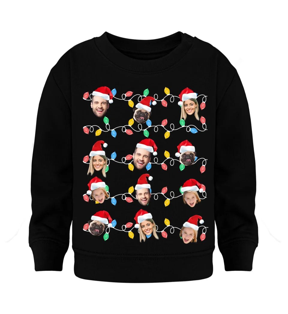 Gesichter Lichterkette - Individuelles Sweatshirt