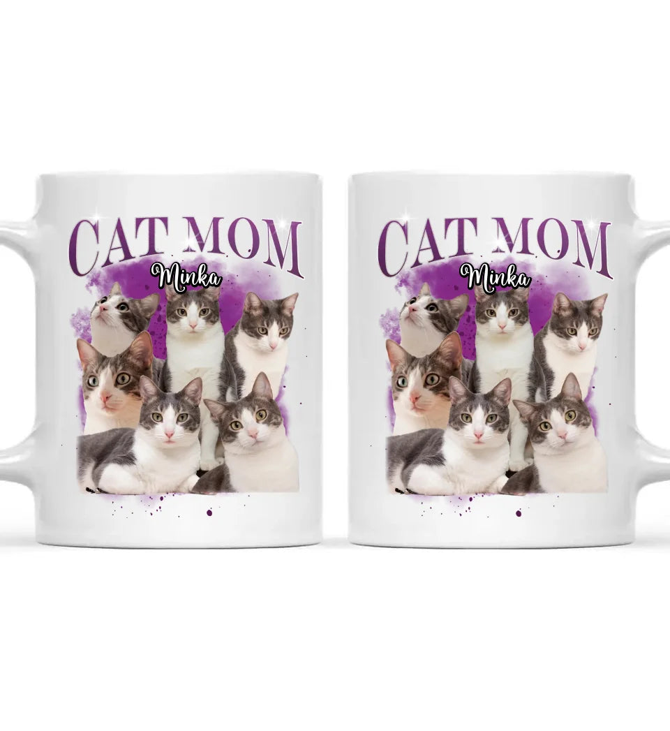 90er Vintage Katze Foto - Individuelle Tasse