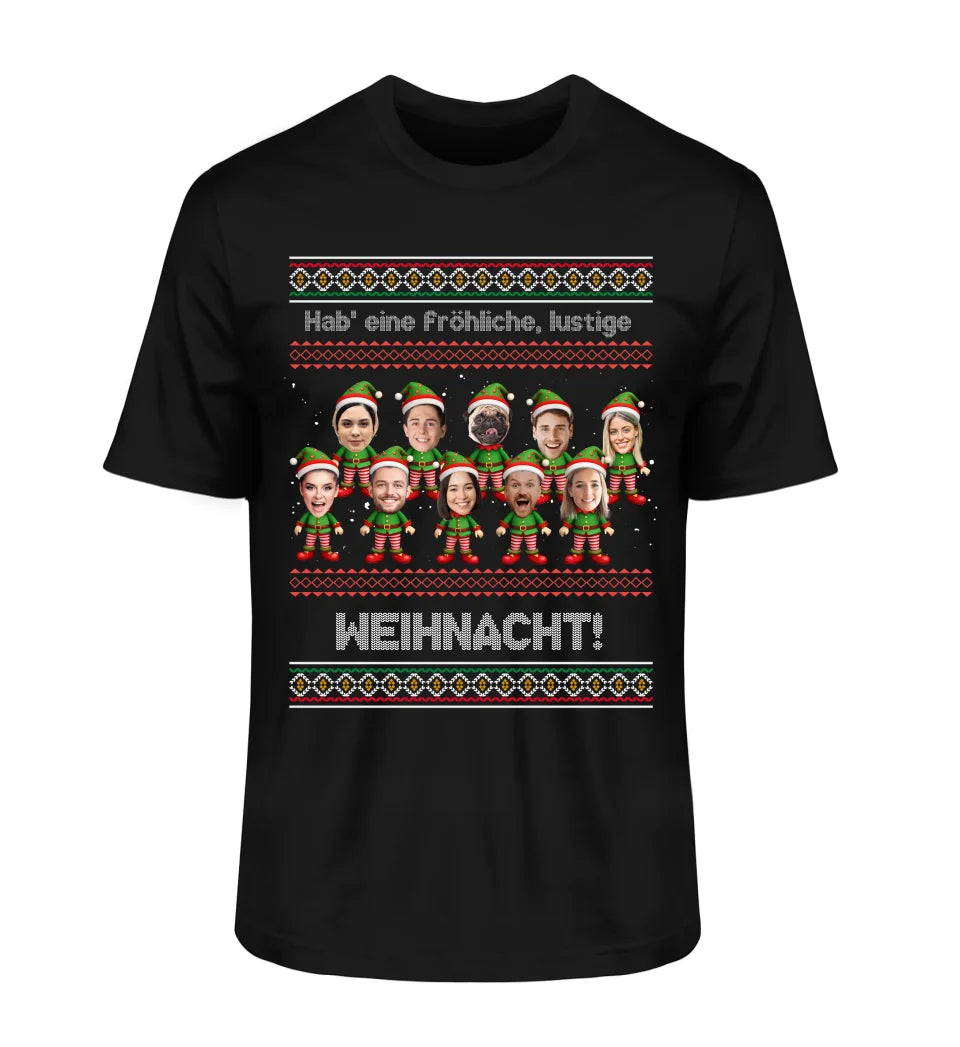 Ugly Christmas Sweater Elf - Individuelles T-Shirt