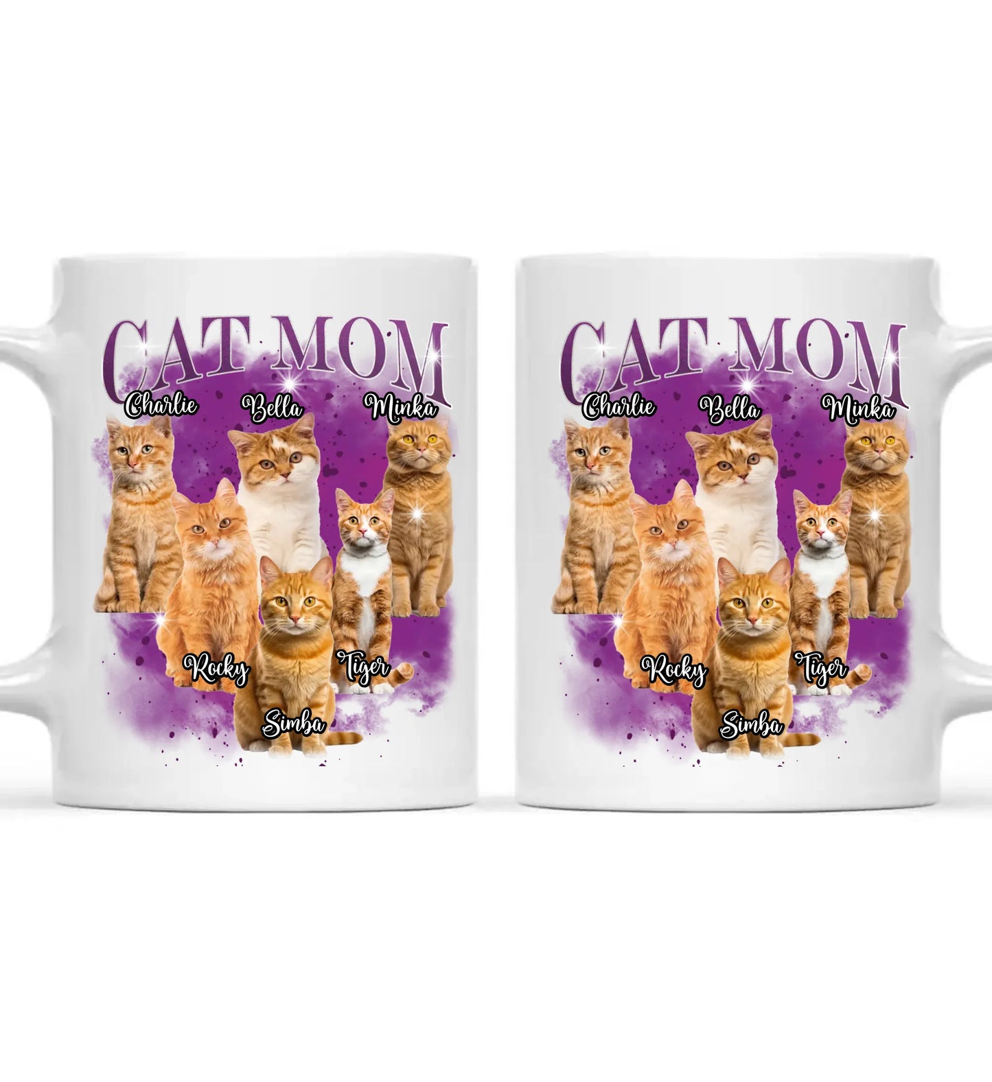 90er Vintage Katze Foto - Individuelle Tasse