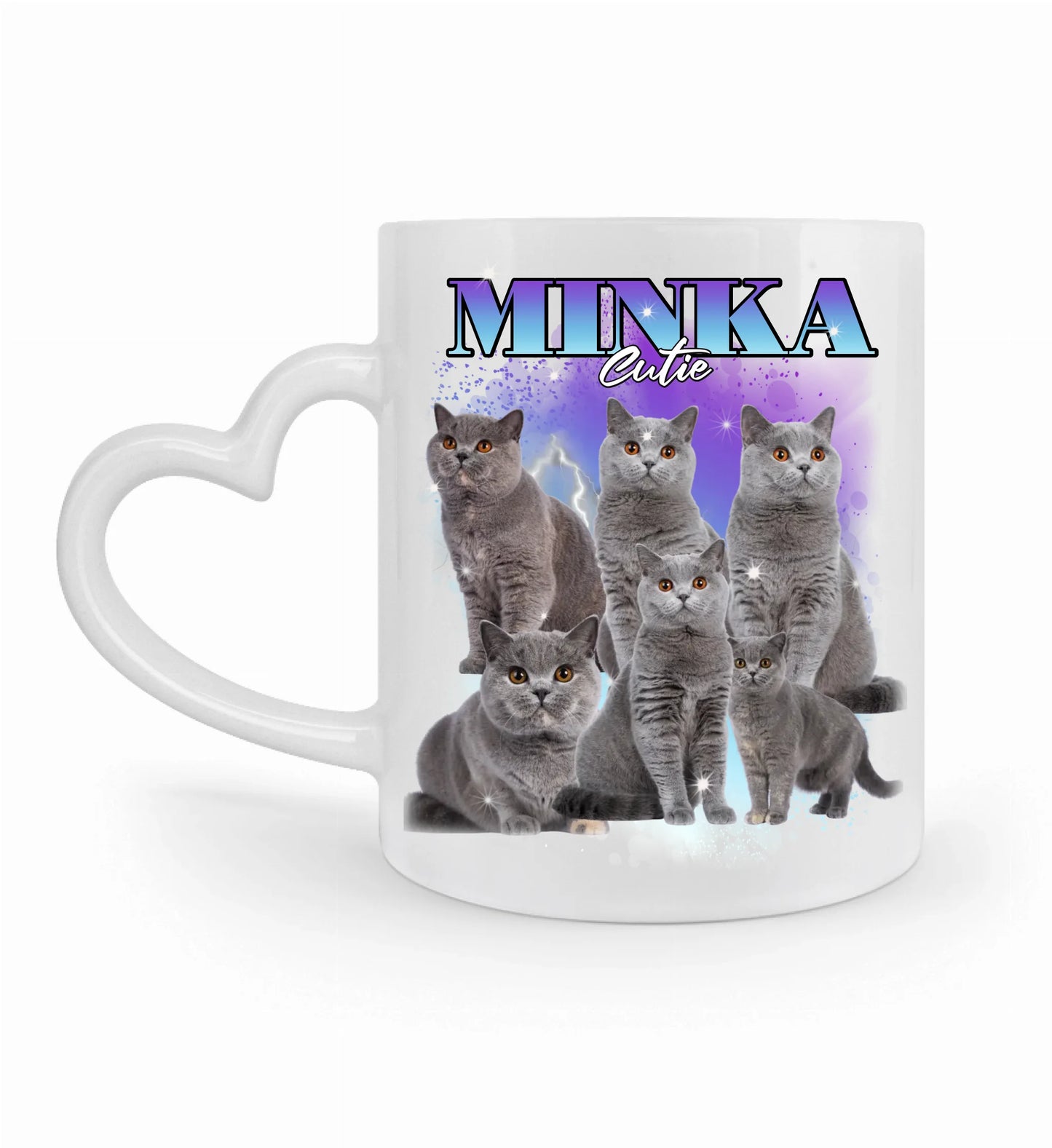 90er Vintage Katzen Foto - Individuelle Tasse