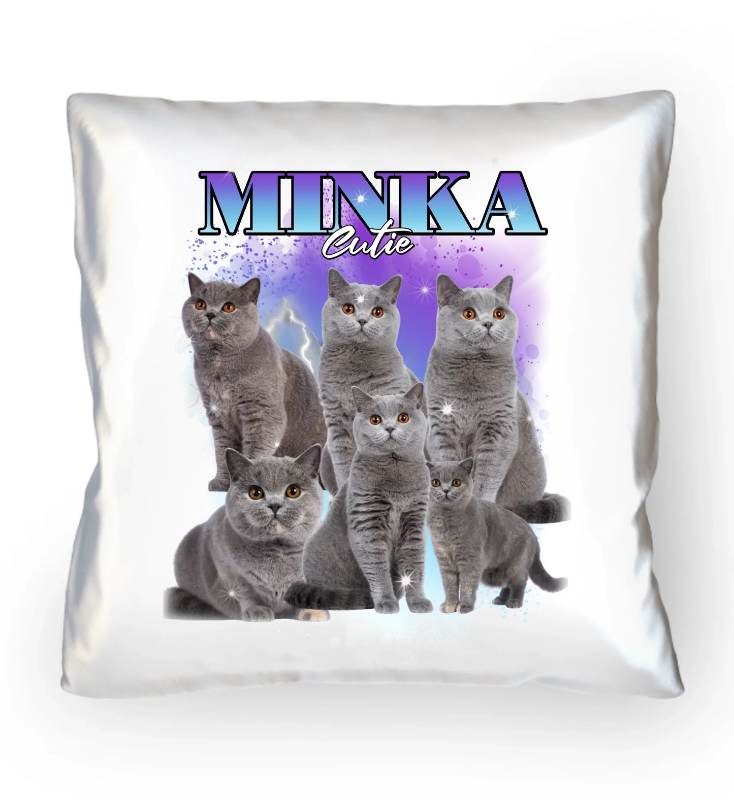 90er Vintage Katzen Foto - Individuelles Kissen