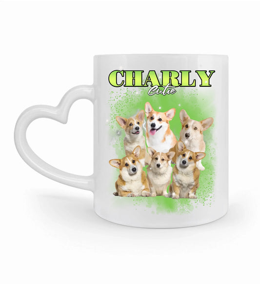 90er Vintage Hunde Foto - Individuelle Tasse
