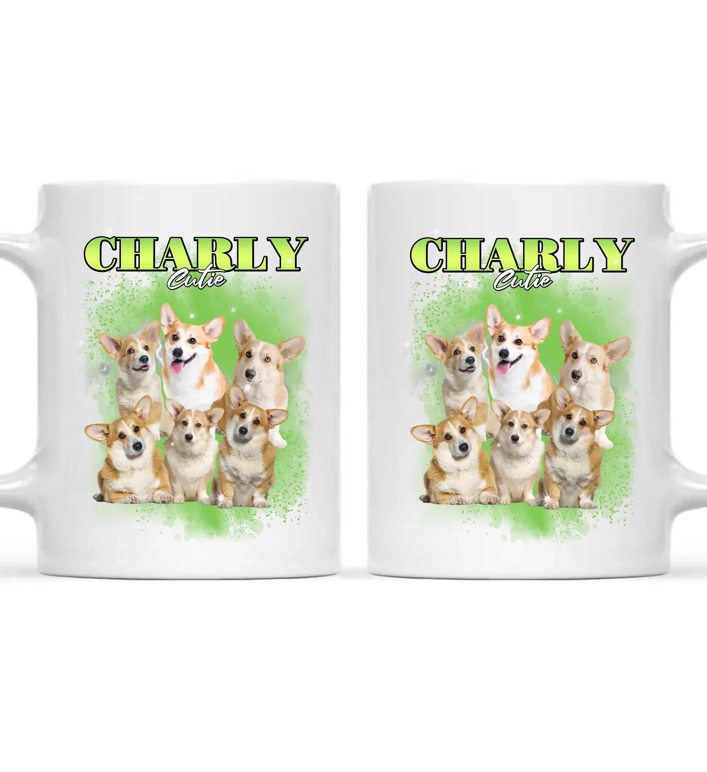 90er Vintage Hunde Foto - Individuelle Tasse