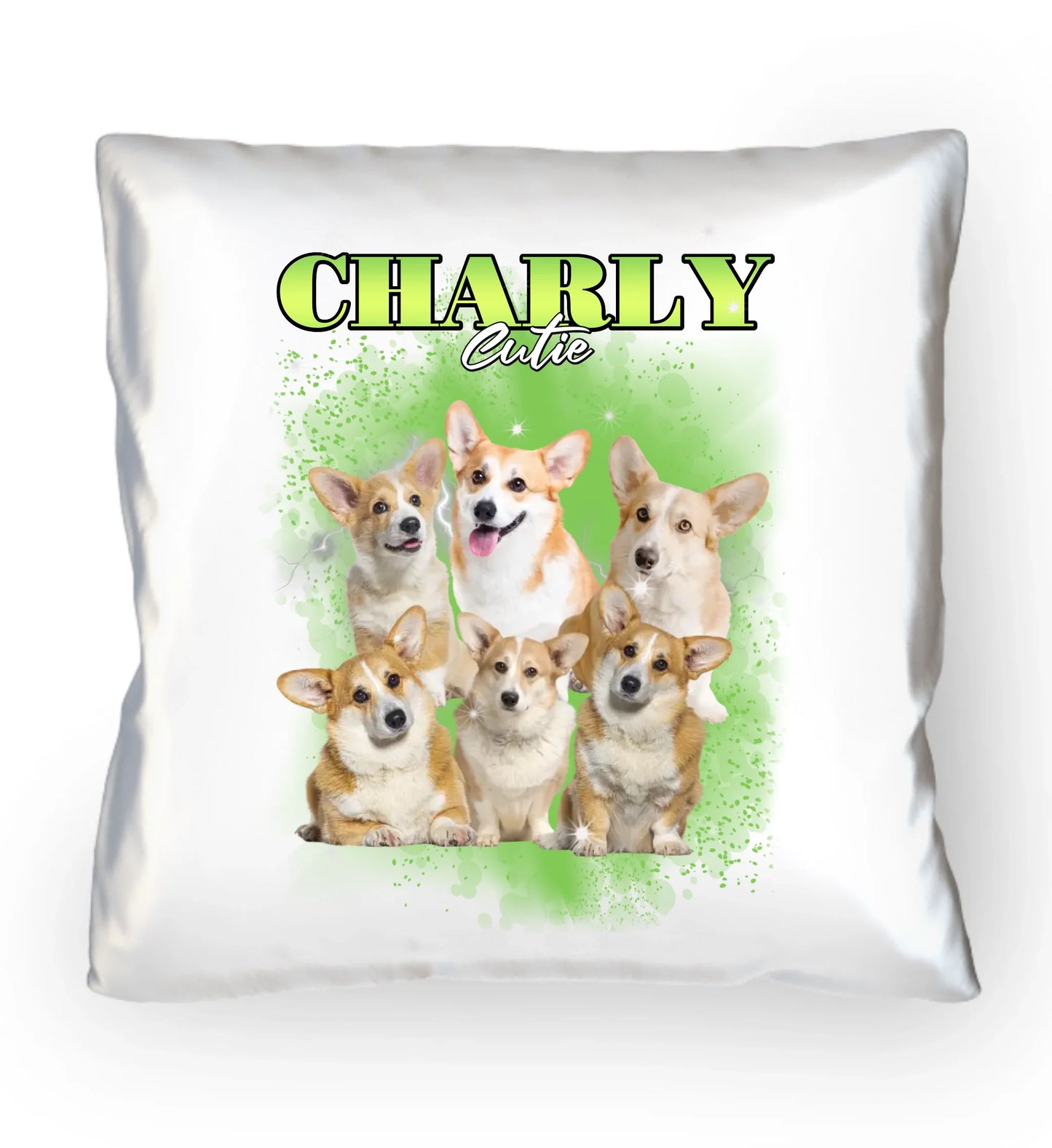 90er Vintage Hunde Foto - Individuelles Kissen