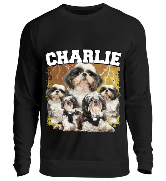 90er Vintage Hunde Foto - Individuelles Sweatshirt