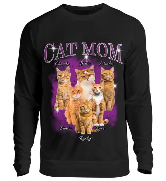 90er Vintage Katzen Foto - Individuelles Sweatshirt