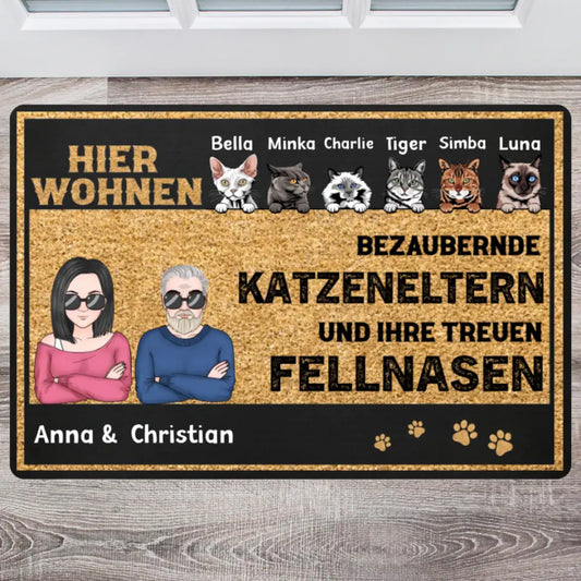 Katzeneltern Lustige Sprüche - Individuelle Fußmatte